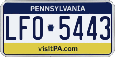 PA license plate LFO5443