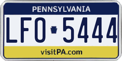PA license plate LFO5444