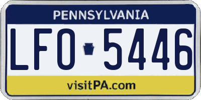 PA license plate LFO5446