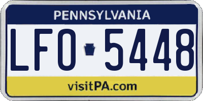 PA license plate LFO5448