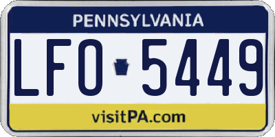 PA license plate LFO5449