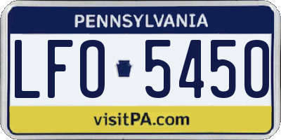 PA license plate LFO5450