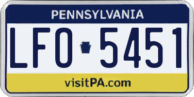 PA license plate LFO5451