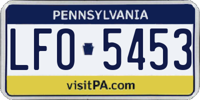 PA license plate LFO5453