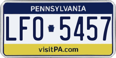 PA license plate LFO5457