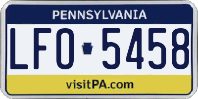 PA license plate LFO5458