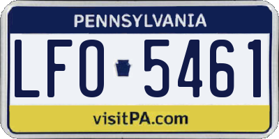 PA license plate LFO5461