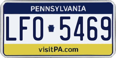 PA license plate LFO5469