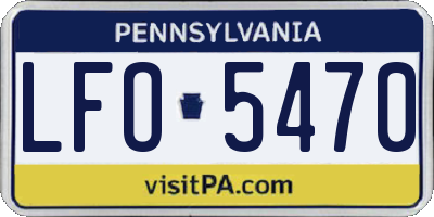 PA license plate LFO5470