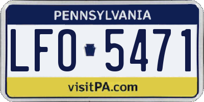 PA license plate LFO5471