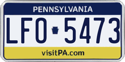 PA license plate LFO5473