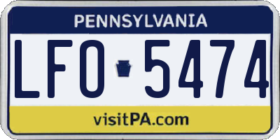 PA license plate LFO5474
