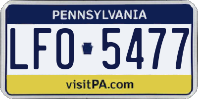 PA license plate LFO5477