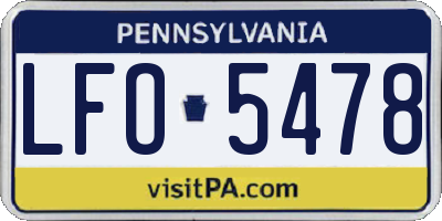 PA license plate LFO5478