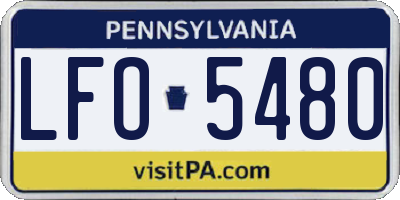 PA license plate LFO5480
