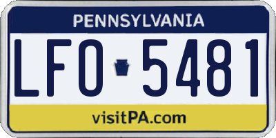 PA license plate LFO5481