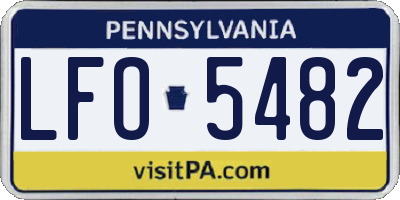 PA license plate LFO5482