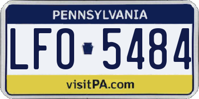 PA license plate LFO5484