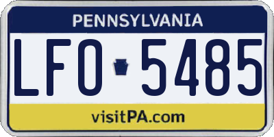 PA license plate LFO5485
