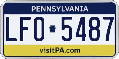 PA license plate LFO5487