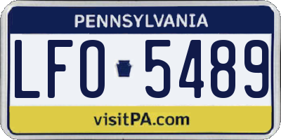 PA license plate LFO5489
