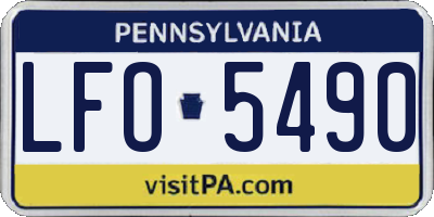 PA license plate LFO5490