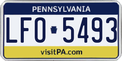 PA license plate LFO5493