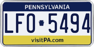 PA license plate LFO5494