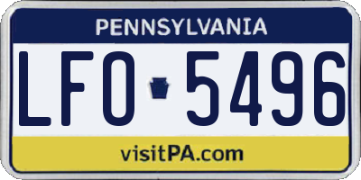 PA license plate LFO5496