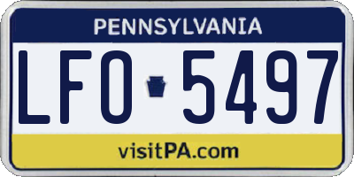 PA license plate LFO5497