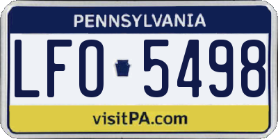 PA license plate LFO5498