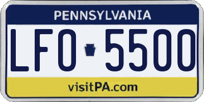 PA license plate LFO5500