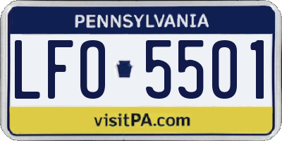 PA license plate LFO5501