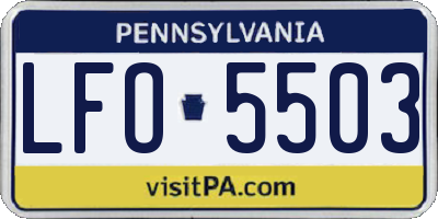 PA license plate LFO5503