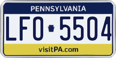 PA license plate LFO5504