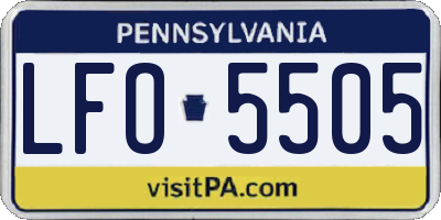 PA license plate LFO5505