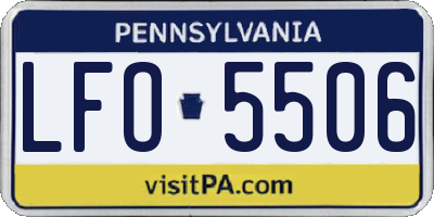 PA license plate LFO5506