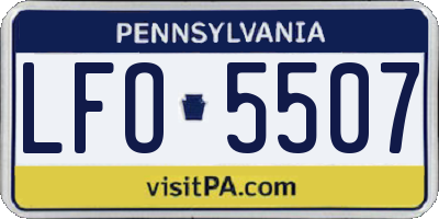 PA license plate LFO5507