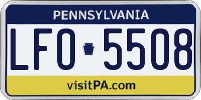 PA license plate LFO5508