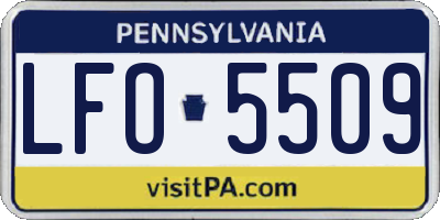 PA license plate LFO5509