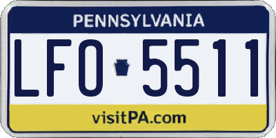 PA license plate LFO5511
