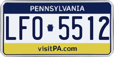 PA license plate LFO5512