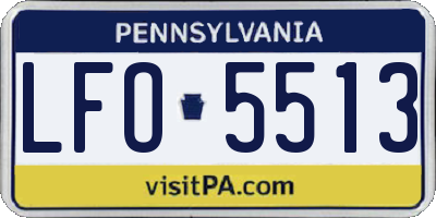 PA license plate LFO5513