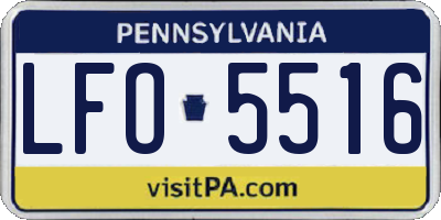 PA license plate LFO5516