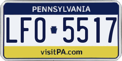 PA license plate LFO5517