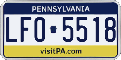 PA license plate LFO5518