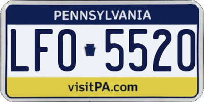PA license plate LFO5520