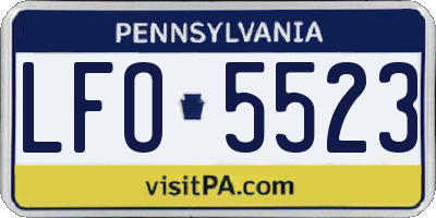 PA license plate LFO5523