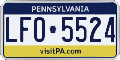PA license plate LFO5524