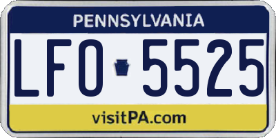 PA license plate LFO5525